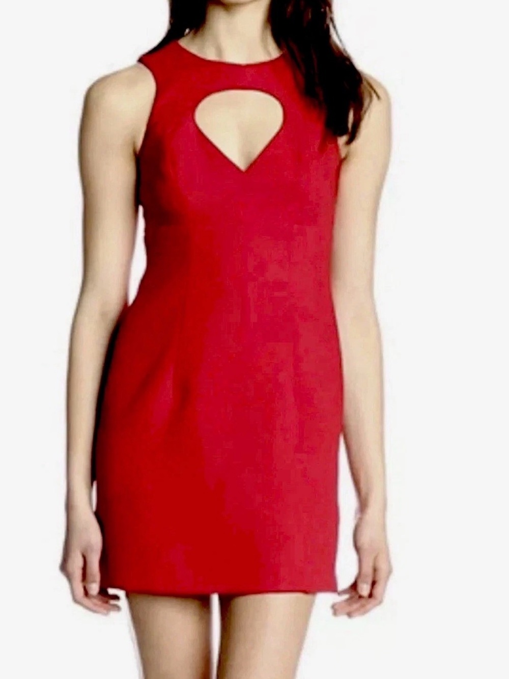 BCBGeneration Red Sleeveless Mini Dress with Keyhole Sz 8